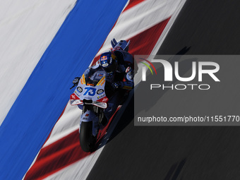 Alex Marquez of Spain and Gresini Racing MotoGP rides on track during Free Practice of MotoGP Of San Marino at Misano World Circuit in Misan...