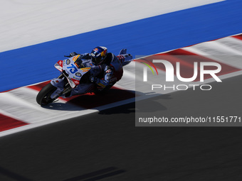 Alex Marquez of Spain and Gresini Racing MotoGP rides on track during Free Practice of MotoGP Of San Marino at Misano World Circuit in Misan...