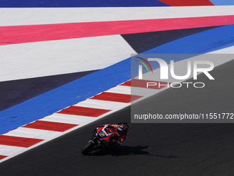 Stefan Bradl of Germany and the HRC Test Team rides on track during Free Practice of MotoGP of San Marino at Misano World Circuit in Misano...