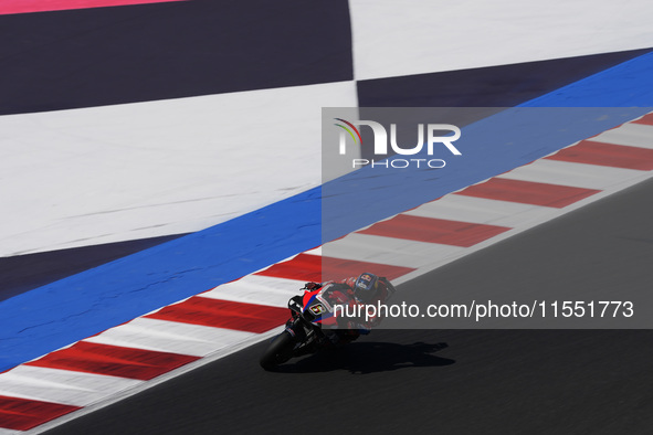 Stefan Bradl of Germany and the HRC Test Team rides on track during Free Practice of MotoGP of San Marino at Misano World Circuit in Misano...