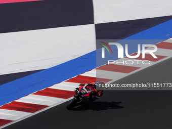 Stefan Bradl of Germany and the HRC Test Team rides on track during Free Practice of MotoGP of San Marino at Misano World Circuit in Misano...