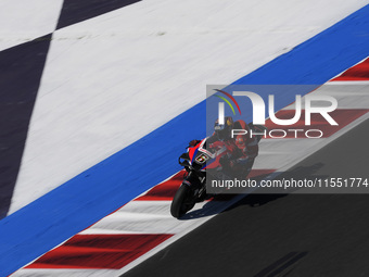 Stefan Bradl of Germany and the HRC Test Team rides on track during Free Practice of MotoGP of San Marino at Misano World Circuit in Misano...