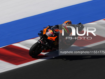 Jack Miller of Australia and Red Bull KTM Factory Racing rides on track during Free Practice of MotoGP Of San Marino at Misano World Circuit...