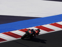 Fabio Quartararo of France and Monster Energy Yamaha MotoGP rides on track during Free Practice of MotoGP of San Marino at Misano World Circ...