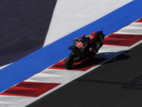 Fabio Quartararo of France and Monster Energy Yamaha MotoGP rides on track during Free Practice of MotoGP of San Marino at Misano World Circ...