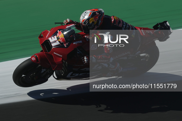 Pedro Acosta of Spain and Red Bull GASGAS Tech3 rides on track during Free Practice of MotoGP of San Marino at Misano World Circuit in Misan...