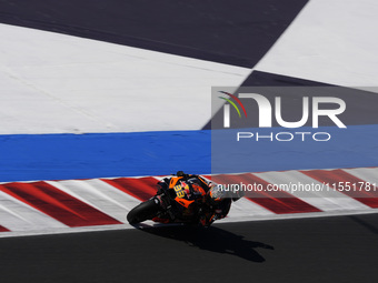 Brad Binder of South Africa and Red Bull KTM Factory Racing rides on track during Free Practice of MotoGP of San Marino at Misano World Circ...