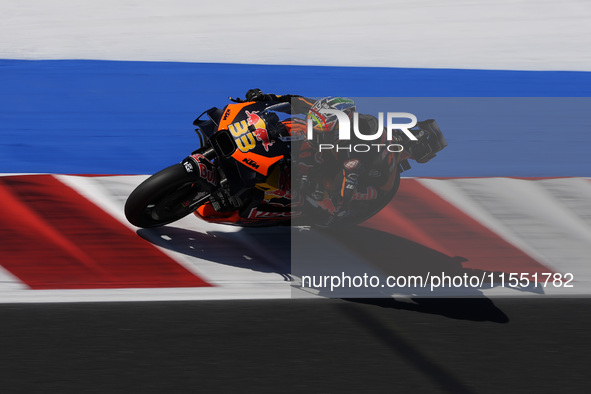 Brad Binder of South Africa and Red Bull KTM Factory Racing rides on track during Free Practice of MotoGP of San Marino at Misano World Circ...