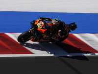 Brad Binder of South Africa and Red Bull KTM Factory Racing rides on track during Free Practice of MotoGP of San Marino at Misano World Circ...