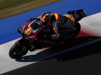 Luca Marini of Italy and Repsol Honda Team rides on track during Free Practice of MotoGP of San Marino at Misano World Circuit in Misano Adr...