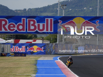 Tony Arbolino of Italy and the ELF Marc VDS Racing Team rides on track during Moto2 Free Practice of MotoGP Of San Marino at Misano World Ci...