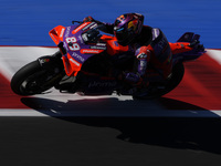 Jorge Martin of Spain and Prima Pramac Racing rides on track during Free Practice of MotoGP Of San Marino at Misano World Circuit in Misano...