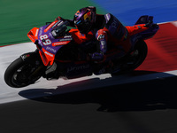 Jorge Martin of Spain and Prima Pramac Racing rides on track during Free Practice of MotoGP Of San Marino at Misano World Circuit in Misano...