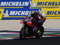 Franco Morbidelli of Italy and Prima Pramac Racing rides on track during Free Practice of MotoGP of San Marino at Misano World Circuit in Mi...