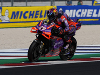 Jorge Martin of Spain and Prima Pramac Racing rides on track during Free Practice of MotoGP Of San Marino at Misano World Circuit in Misano...