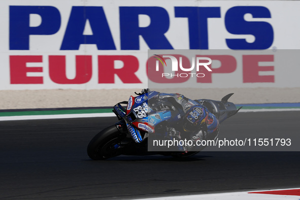 Miguel Oliveira of Portugal and Trackhouse Racing rides on track during Free Practice of MotoGP of San Marino at Misano World Circuit in Mis...