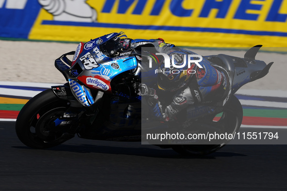 Miguel Oliveira of Portugal and Trackhouse Racing rides on track during Free Practice of MotoGP of San Marino at Misano World Circuit in Mis...