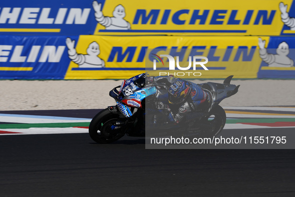 Miguel Oliveira of Portugal and Trackhouse Racing rides on track during Free Practice of MotoGP of San Marino at Misano World Circuit in Mis...