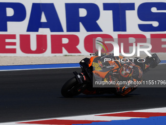 Pol Espargaro of Spain and Red Bull KTM Factory Racing rides on track during Free Practice of MotoGP of San Marino at Misano World Circuit i...