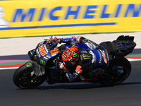 Fabio Quartararo of France and Monster Energy Yamaha MotoGP rides on track during Free Practice of MotoGP of San Marino at Misano World Circ...