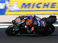 Fabio Quartararo of France and Monster Energy Yamaha MotoGP rides on track during Free Practice of MotoGP of San Marino at Misano World Circ...