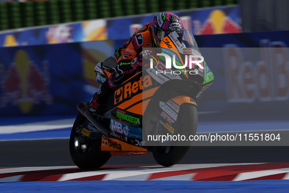 Alonso Lopez of Spain and SpeedUp Racing participate in Moto2 Free Practice of MotoGP of San Marino at Misano World Circuit in Misano Adriat...