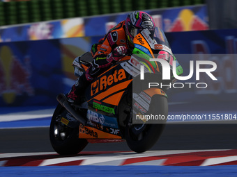 Alonso Lopez of Spain and SpeedUp Racing participate in Moto2 Free Practice of MotoGP of San Marino at Misano World Circuit in Misano Adriat...