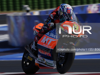 Sergio Garcia of Spain and MT Helmets - MSI participates in Moto 2 Free Practice of MotoGP of San Marino at Misano World Circuit in Misano A...