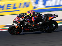 Aleix Espargaro of Spain and Aprilia Racing rides on track during Free Practice of MotoGP of San Marino at Misano World Circuit in Misano Ad...