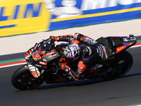 Maverick Vinales of Spain and Aprilia Racing rides on track during Free Practice of MotoGP of San Marino at Misano World Circuit in Misano A...