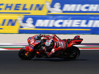 Enea Bastianini of Italy and Ducati Lenovo Team rides on track during Free Practice of MotoGP of San Marino at Misano World Circuit in Misan...