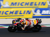 Luca Marini of Italy and Repsol Honda Team rides on track during Free Practice of MotoGP of San Marino at Misano World Circuit in Misano Adr...