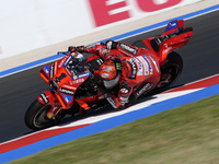 Francesco Bagnaia of Italy and Ducati Lenovo Team rides on track during Free Practice of MotoGP of San Marino at Misano World Circuit in Mis...