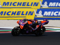 Jorge Martin of Spain and Prima Pramac Racing rides on track during Free Practice of MotoGP Of San Marino at Misano World Circuit in Misano...