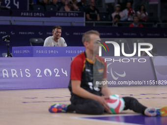 A detailed view of the Men's Sitting Volleyball Bronze Medal Match on day nine of the Paris 2024 Summer Paralympic Games at North Paris Aren...