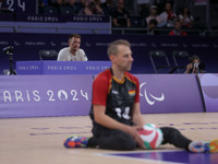 A detailed view of the Men's Sitting Volleyball Bronze Medal Match on day nine of the Paris 2024 Summer Paralympic Games at North Paris Aren...