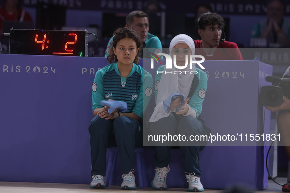 A detailed view of the Men's Sitting Volleyball Bronze Medal Match on day nine of the Paris 2024 Summer Paralympic Games at North Paris Aren...