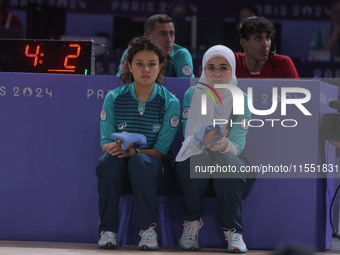 A detailed view of the Men's Sitting Volleyball Bronze Medal Match on day nine of the Paris 2024 Summer Paralympic Games at North Paris Aren...