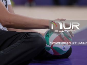 A detailed view of the Men's Sitting Volleyball Bronze Medal Match on day nine of the Paris 2024 Summer Paralympic Games at North Paris Aren...