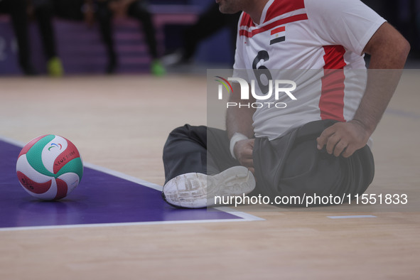 A detailed view of the Men's Sitting Volleyball Bronze Medal Match on day nine of the Paris 2024 Summer Paralympic Games at North Paris Aren...