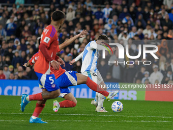 Julian Alvarez of Argentina is in action during the FIFA World Cup 2026 Qualifier match between Argentina and Chile at Estadio Mas Monumenta...