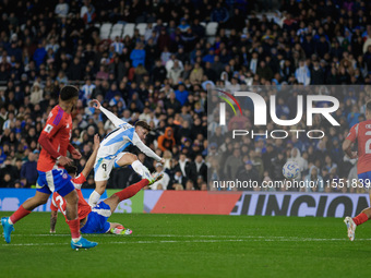 Julian Alvarez of Argentina is in action during the FIFA World Cup 2026 Qualifier match between Argentina and Chile at Estadio Mas Monumenta...