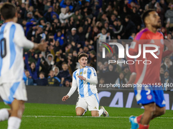 Julian Alvarez of Argentina is in action during the FIFA World Cup 2026 Qualifier match between Argentina and Chile at Estadio Mas Monumenta...