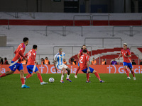 Rodrigo de Paul of Argentina is in action during the FIFA World Cup 2026 Qualifier match between Argentina and Chile at Estadio Mas Monument...