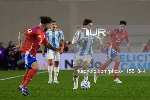 Paulo Dybala of Argentina is in action during the FIFA World Cup 2026 Qualifier match between Argentina and Chile at Estadio Mas Monumental...