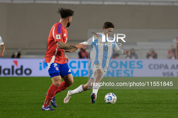 Paulo Dybala of Argentina is in action during the FIFA World Cup 2026 Qualifier match between Argentina and Chile at Estadio Mas Monumental...