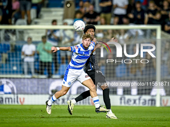 De Graafschap player Arjen van der Heide and FC Eindhoven player Terrence Douglas during the match De Graafschap vs. Eindhoven at Stadium De...