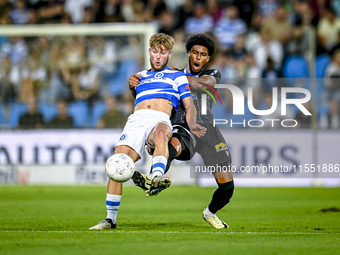 De Graafschap player Arjen van der Heide and FC Eindhoven player Terrence Douglas during the match De Graafschap vs. Eindhoven at Stadium De...