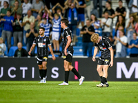 Players of FC Eindhoven are disappointed after the goal of De Graafschap player Tristan van Gilst, making the score 1-0, during the match De...