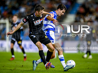 FC Eindhoven player Daan Huisman and De Graafschap player Rowan Besselink during the match De Graafschap vs. Eindhoven at Stadium De Vijverb...